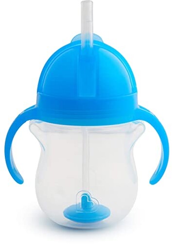 Munchkin Any Angle Click Lock Weighted Straw Trainer Cup, Blue, 7 Oz