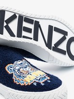 Thumbnail for your product : Kenzo navy K-skate cotton slip-on sneakers