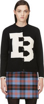 Thumbnail for your product : Band Of Outsiders Black Wool Knit Varsity Cardigan