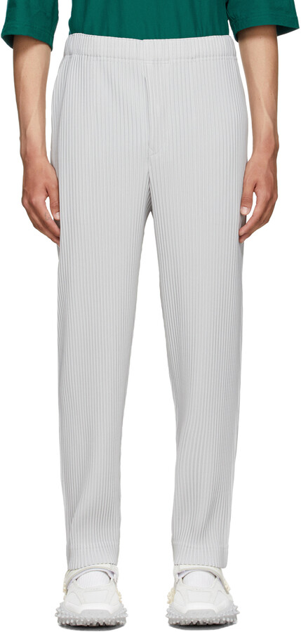 Homme Plissé Issey Miyake Grey Monthly Color June Trousers - ShopStyle Pants
