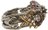 Thumbnail for your product : Alexander McQueen Silver King and Queen Skeleton Double Ring