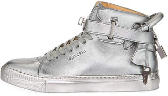 Buscemi 100mm Metallic Lace-Up High-Top Sneakers