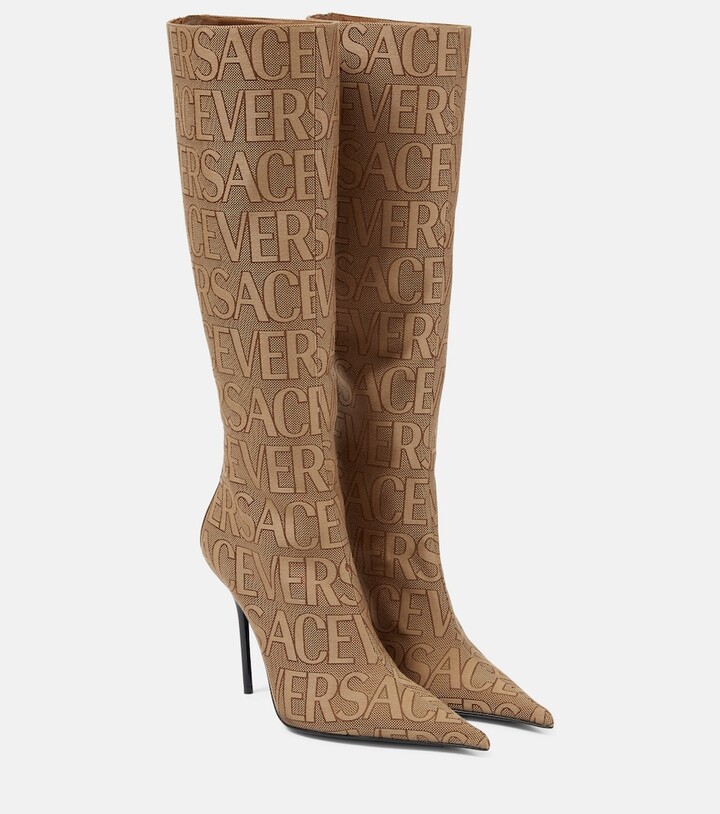 versace knee high boots