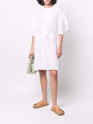 120% Lino Belted Shirt Linen Dress
