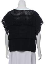 Thumbnail for your product : Ulla Johnson Fringe-Accented Short Sleeve Sweater