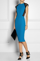 Thumbnail for your product : Victoria Beckham Mesh-trimmed silk and wool-blend dress