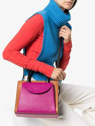 Marni multicolour leather two-tone tote bag