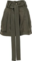 Cupro Woven Shorts Military Green 