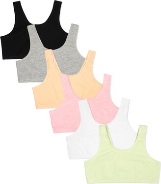 Fruit of the Loom Girls Cotton Stretch Sports Bra 6 Pack Blueberry