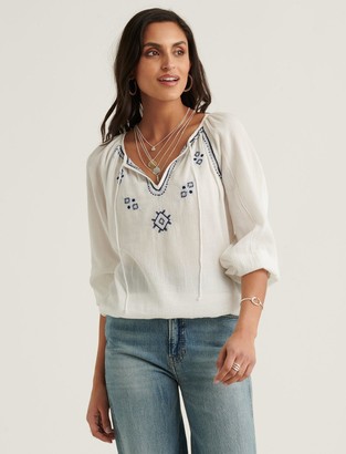 White Embroidered Peasant Tops | Shop the world's largest collection of  fashion | ShopStyle