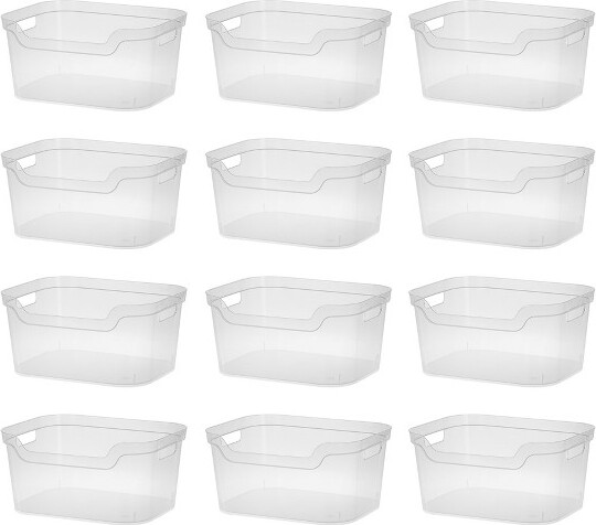  Sterilite 18 Gal Storage Tote, Stackable Bin with Lid, Plastic  Container to Organize Clothes in Closet, Basement, Gray Base and Lid,  8-Pack: Home & Kitchen