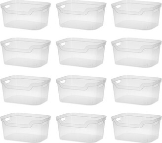 Sterilite 7 x 11 x 14.25 Inch Polished Open Scoop Front Storage Bin with  Comfortable Carry Through Handles for Household Organization, Clear (12  Pack) - ShopStyle Baskets & Boxes