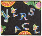 Thumbnail for your product : Versace Black Floral Logo Bifold Wallet