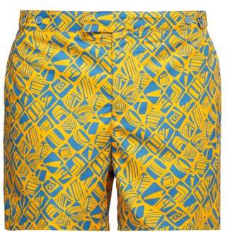 Frescobol Carioca Printed Swim Shorts - Mens - Orange