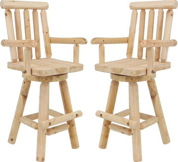 Sunnydaze Decor Sunnydaze 4 Foot Unfinished Wood Swivel Bar Stool