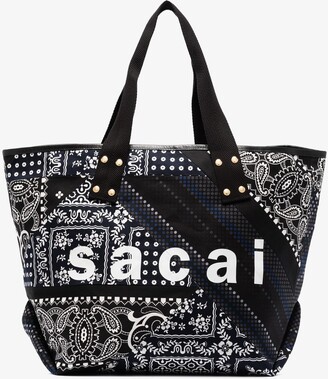 Sacai Black Hank Willis Thomas Patchwork Tote Bag - ShopStyle