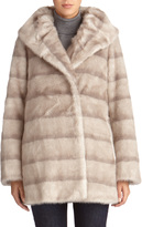 Thumbnail for your product : Jones New York Faux Fur Swing Coat with Spread Collar