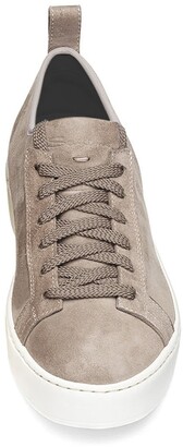 Santoni Clean Icon Stretch Suede Low-Top Sneakers