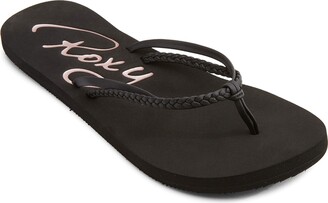 roxy black flip flops
