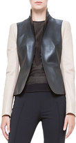 Thumbnail for your product : Akris Punto Colorblock Napa Leather Jacket, Noir/Corde