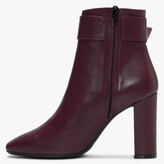 Thumbnail for your product : Daniel Ruckle Burgundy Leather Buckle Ankle Boots