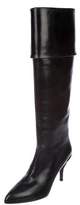 Thumbnail for your product : Louis Vuitton Leather Pointed-Toe Knee-High Boots