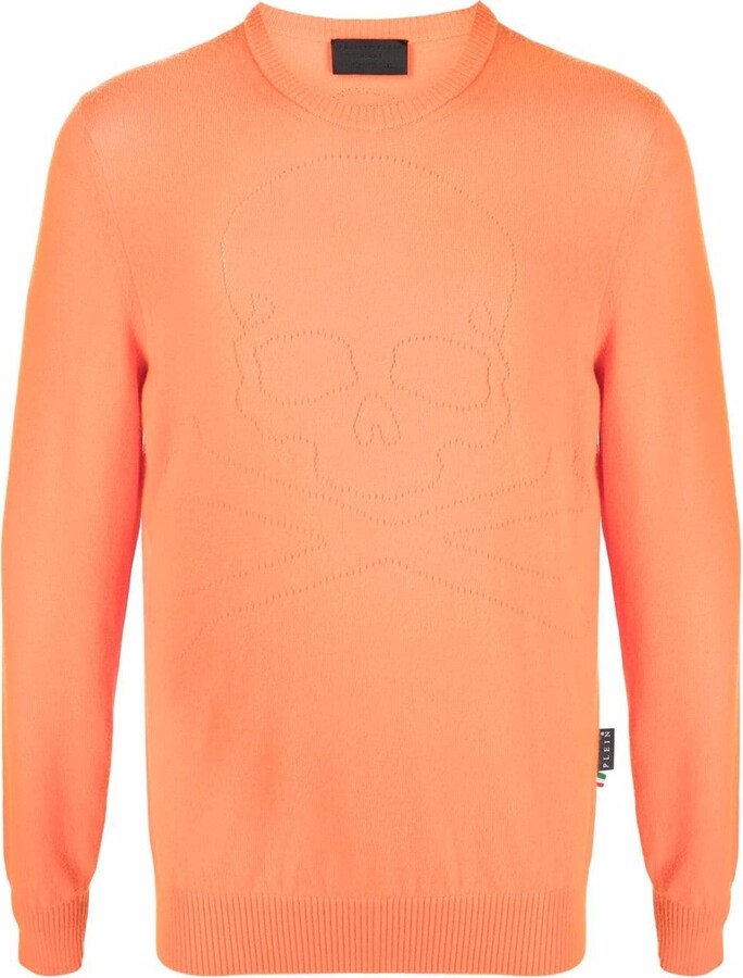 Philipp Plein Fine-Knit Skull-Motif Jumper - ShopStyle Crewneck Sweaters