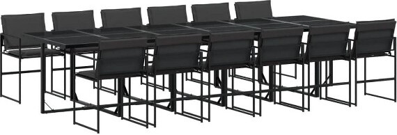 VidaXL vidaXLPatioDiningSetwithCushionsGardenOutdoorFurnitureBlackTextilene