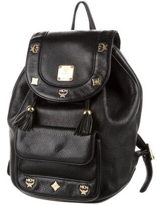 MCM Grained Leather Backpack Black