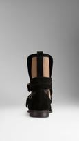 Thumbnail for your product : Burberry Check Jute Trim Suede Ankle Boots