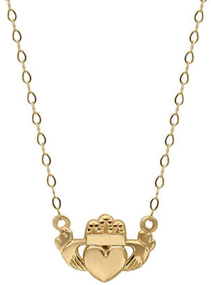 Lord & Taylor 14 Kt. Yellow Gold Claddagh Charm Necklace