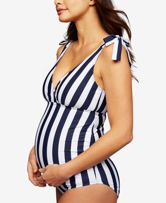 A Pea in the Pod Maternity One-Piece Halter Swimsuit