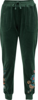 Thumbnail for your product : Johnny Was Bianca Floral-Embroidered Velour Sweatpants