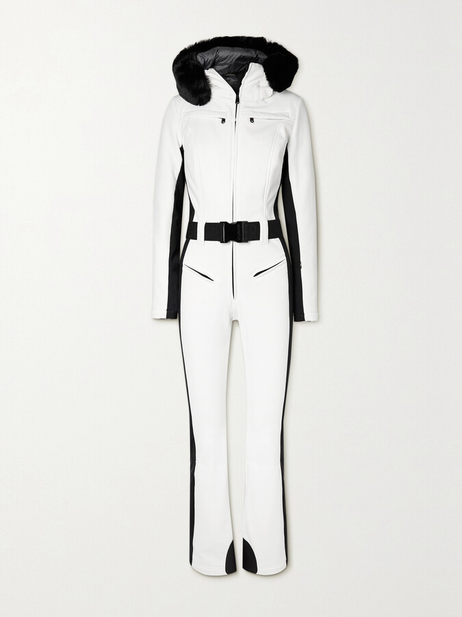 Goldbergh Parry Belted Hooded Faux Fur-trimmed Ski Suit - White