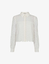 Thumbnail for your product : Whistles Animal-print lace shirt