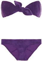Thumbnail for your product : Lisa Marie Fernandez Poppy knot-front stretch-terry bikini