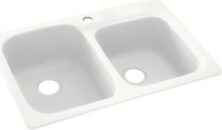 Swan Solid Surface 33" x 22" Double Basin Drop-In Kitchen Sink