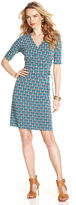 Thumbnail for your product : Evan Picone Printed Faux-Wrap Dress