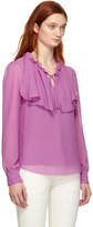 Thumbnail for your product : See by Chloe Purple Georgette Ruffle Blouse