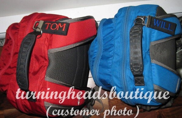 Etsy Monogrammed Mini Zipper Pull/Personalized Backpack Tag Lunch Box Book Bag Tag/ Luggage Tag/ Keychain/ Diaper