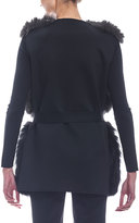 Thumbnail for your product : Carolina Herrera Reversible Fur-Front Belted Vest, Black