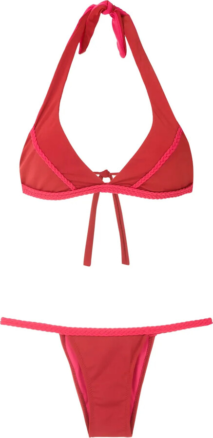 AMIR SLAMA Braided-Trim Bikini Set