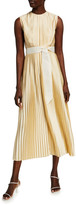 Thumbnail for your product : Huishan Zhang Pleated Tie-Waist A-Line Dress