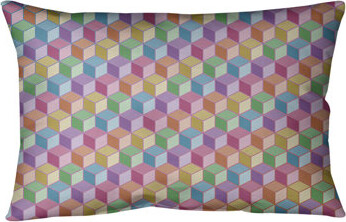 ArtVerse Rectangular Cotton Geometric Lumbar Pillow