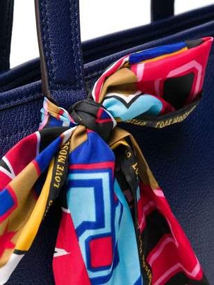 Love Moschino scarf detail shopper tote