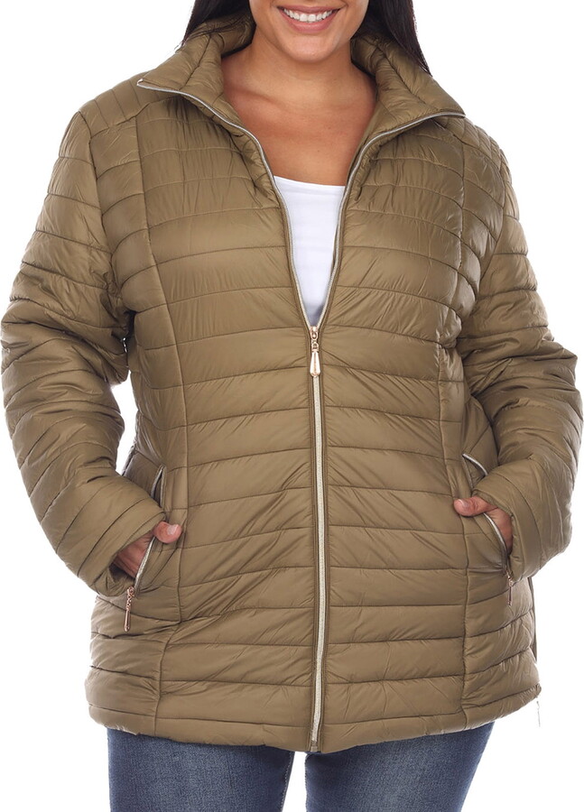 White Mark Fashion White Mark Women’s Plus Size Zip Up Puffer Coat