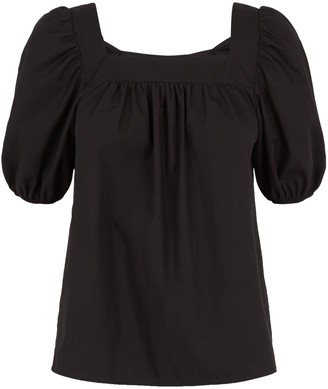 New Look Poplin Square Neck Puff Sleeve Top