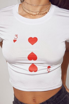 Silence & Noise Silence + Noise Three Of Hearts Cropped Tee