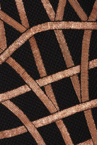 Thumbnail for your product : Herve Leger Romee Metallic-trimmed Stretch Jacquard-knit Dress - Black