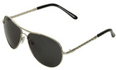 Thumbnail for your product : Wet Seal WetSeal Braided Temple Aviator Sunglasses Gold